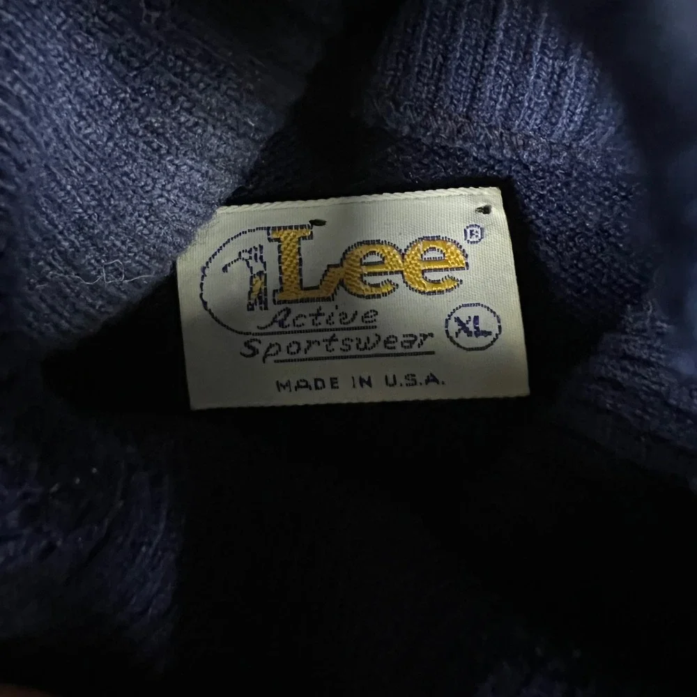 Vintage Lee Active Sportswear Blue Turtleneck Sweater USA Mens XL‎ 70s 80s